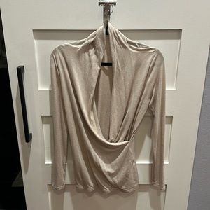 Women’s cream wrap sweater